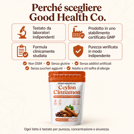 Cannella di Ceylon 7200mg Equivalenti con Olio MCT