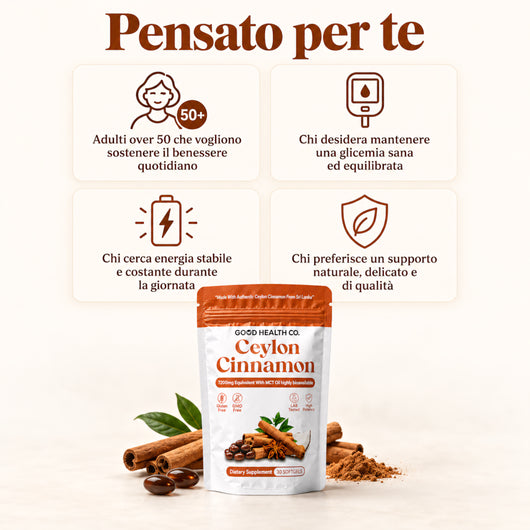 Cannella di Ceylon 7200mg Equivalenti con Olio MCT