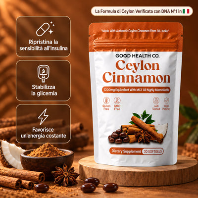 Cannella di Ceylon 7200mg Equivalenti con Olio MCT