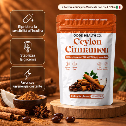 Cannella di Ceylon 7200mg Equivalenti con Olio MCT