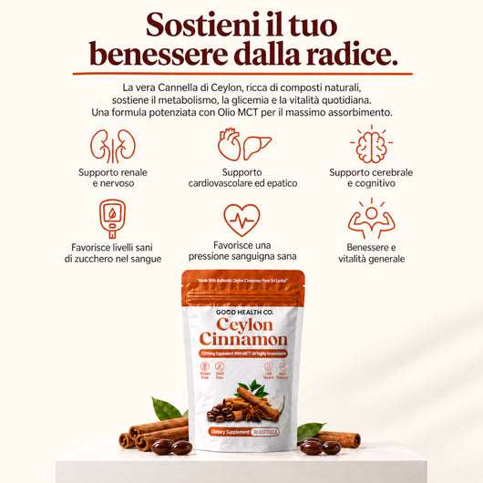 Cannella di Ceylon 7200mg Equivalenti con Olio MCT